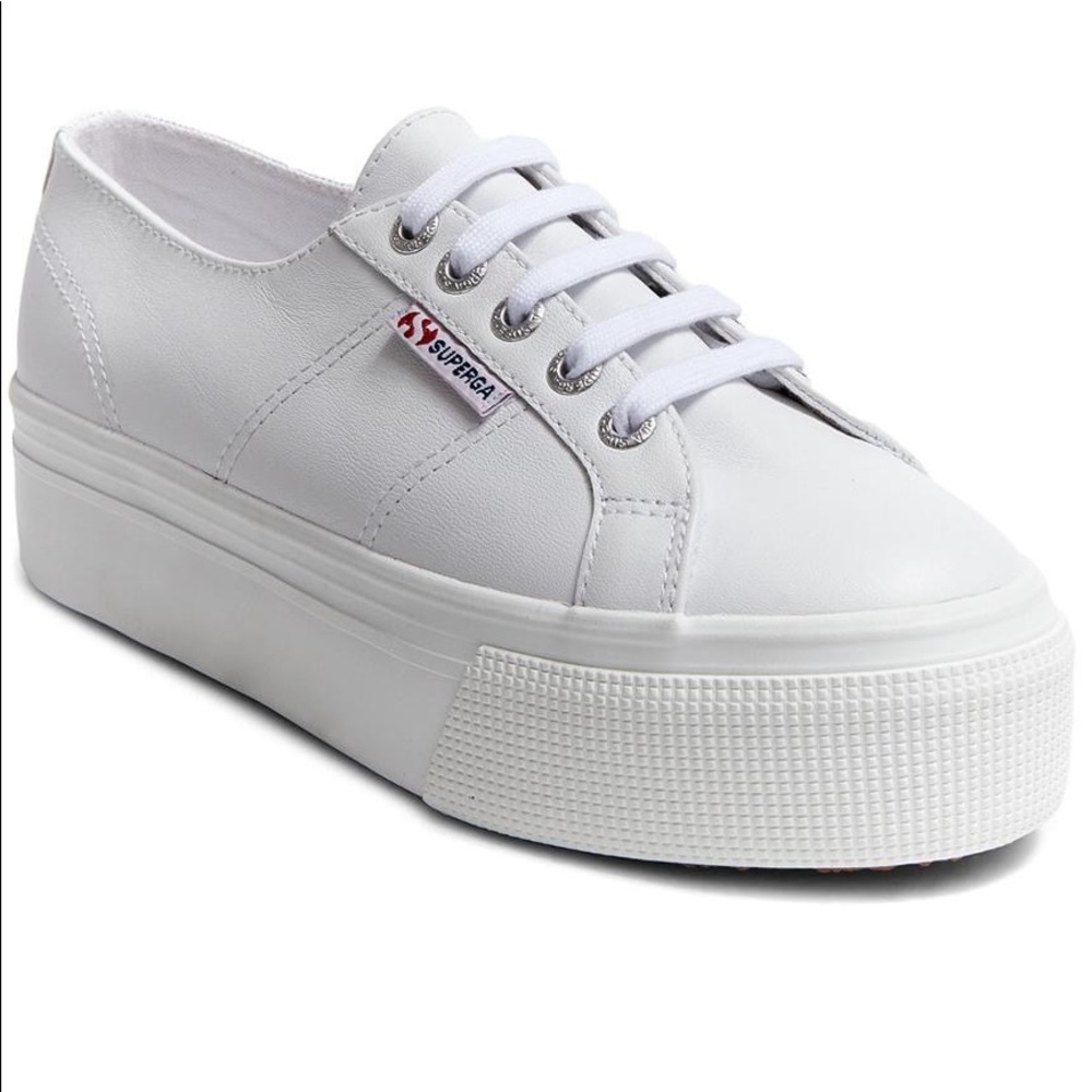 Superga White Canvas Platform Sneaker - Picture 5 of 5